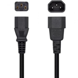 Cable Alimentación Aisens A132-0466- C13 Hembra - C14 Macho- Hasta 1500W- 3m- Negro