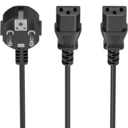 Cable Alimentación CPU Aisens A132-0865- CEE7 Macho - 2x C13 Hembra- 3m- Negro