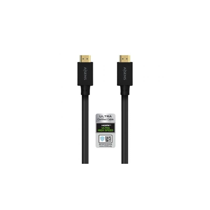 Cable HDMI 2-1 8K Aisens A150-0680- HDMI Macho - HDMI Macho- 5m- Certificado- Negro