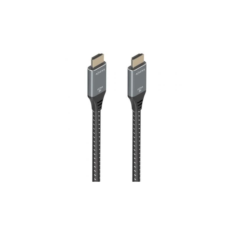 Cable HDMI 2-1 8K Aisens A150-0876- HDMI Macho - HDMI Macho- 5m- Gris y Negro