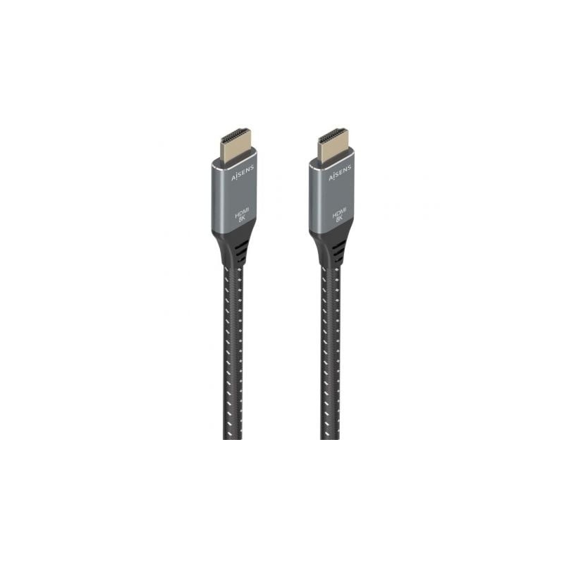 Cable HDMI 2-1 8K Aisens A150-0877- HDMI Macho - HDMI Macho- 7m- Gris y Negro