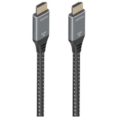 Cable HDMI 2-1 8K Aisens A150-0877- HDMI Macho - HDMI Macho- 7m- Gris y Negro