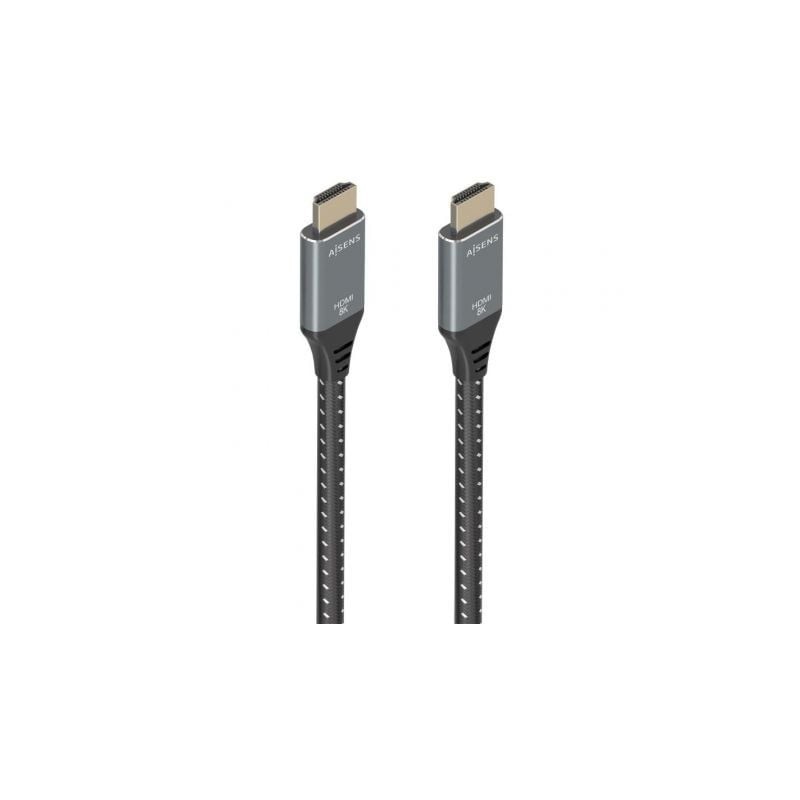 Cable HDMI 2-1 8K Aisens A150-0878- HDMI Macho - HDMI Macho- 10m- Gris y Negro