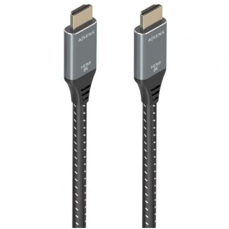 Cable HDMI 2-1 8K Aisens A150-0878- HDMI Macho - HDMI Macho- 10m- Gris y Negro