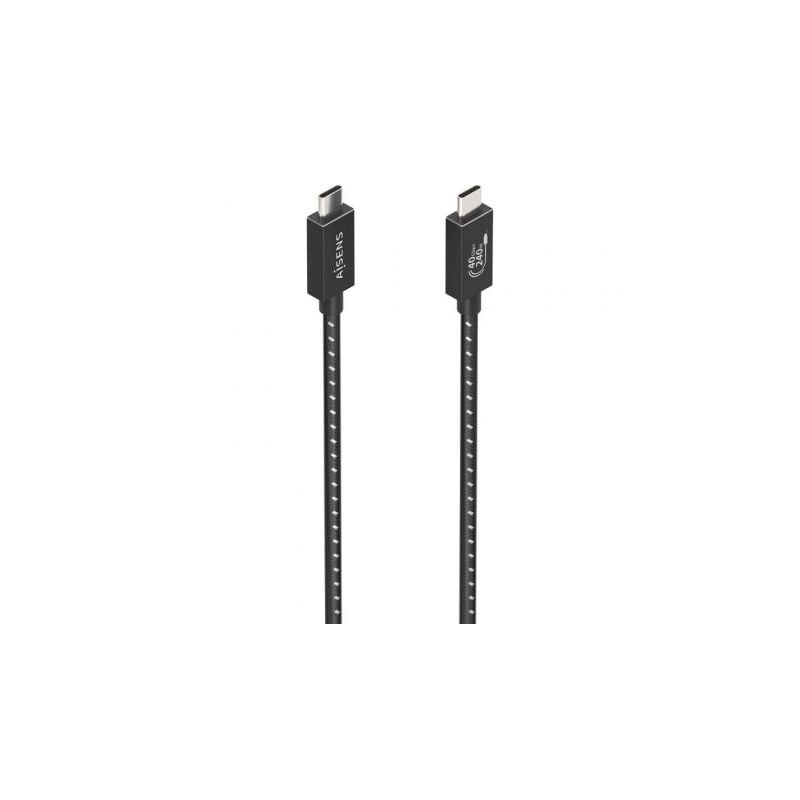 Cable USB 4-0 Tipo-C Aisens A107-0866- USB Tipo-C Macho - USB Tipo-C Macho- Hasta 240W- 40Gbps- 50cm- Gris