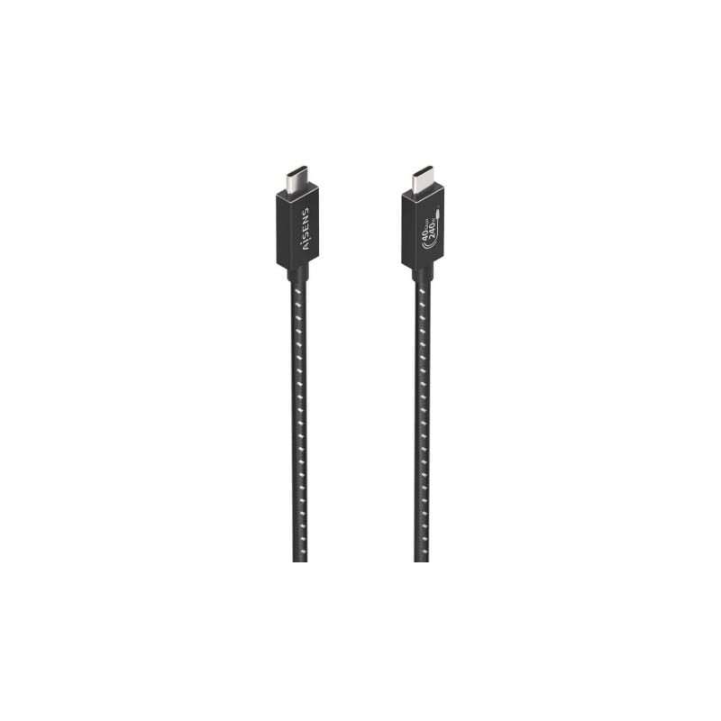 Cable USB 4-0 Tipo-C Aisens A156-0868- USB Tipo-C Macho - USB Tipo-C Macho- Hasta 240W- 40Gbps- 1-5m- Gris