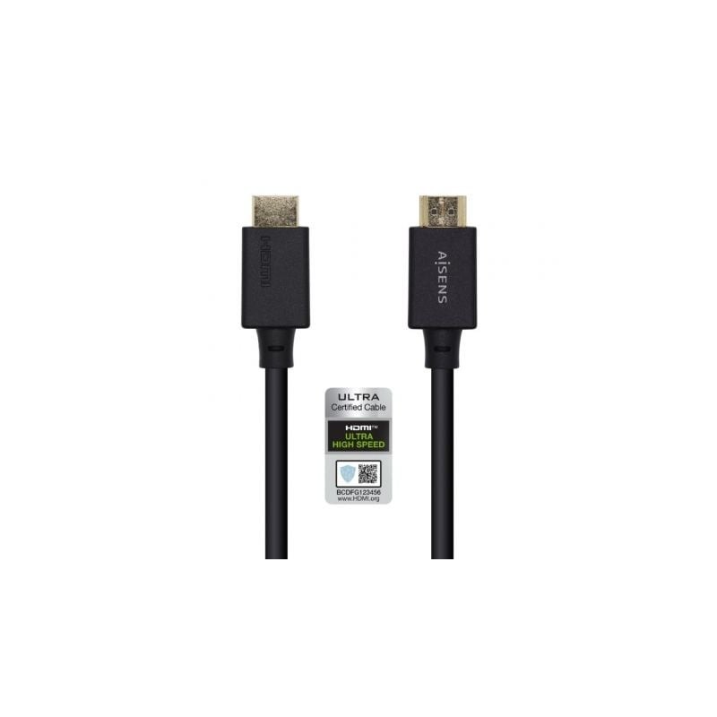 Cable HDMI 2-1 8K Aisens A150-0420- HDMI Macho - HDMI Macho- 50cm- Certificado- Negro