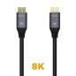 Cable HDMI 2-1 8K Aisens A150-0425- HDMI Macho - HDMI Macho- 50cm- Gris Negro