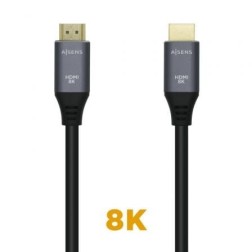 Cable HDMI 2-1 8K Aisens A150-0429- HDMI Macho - HDMI Macho- 3m- Gris Negro