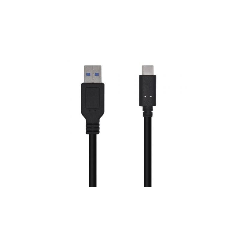 Cable USB 3-1 Aisens A107-0449- USB Tipo-C Macho - USB Macho- 50cm- Negro