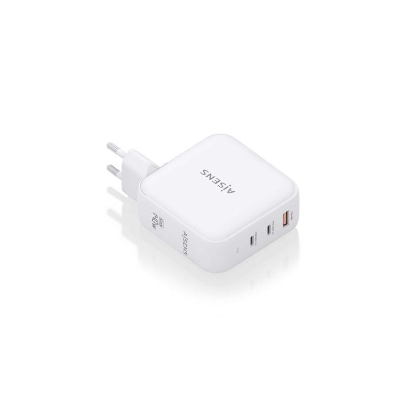 Cargador Gan de Pared Aisens ASCH-140W3P030-W- 2xUSB Tipo-C- 1xUSB- 140W