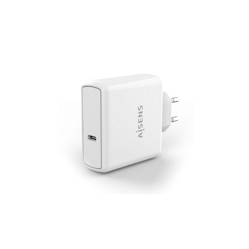 CARGADOR USB-C PD3-0 + USB-C QC3-0 AISENS BLANCO