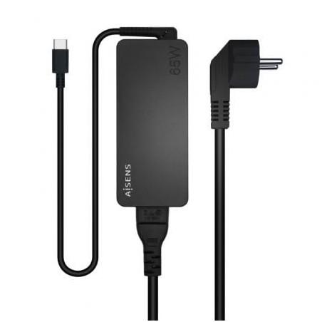 Cargador de Portátil Aisens ASCH-1PD65D-BK- 1xUSB Tipo-C- 65W