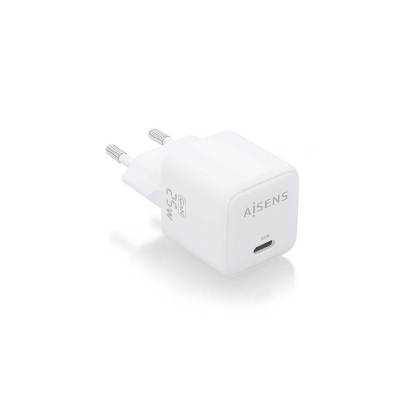 Cargador Gan de Pared Aisens ASCH-25W1P012-W- 1xUSB Tipo-C- 25W