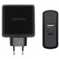 Cargador de Pared Aisens ASCH-2PD45A-BK- 1xUSB Tipo-C- 1x USB- 57W