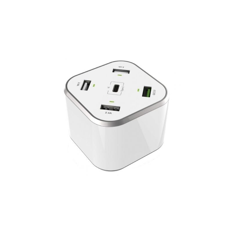 Cargador de Mesa Aisens ASCH-5PQC-W- 1xUSB Tipo-C- 4xUSB- 48W