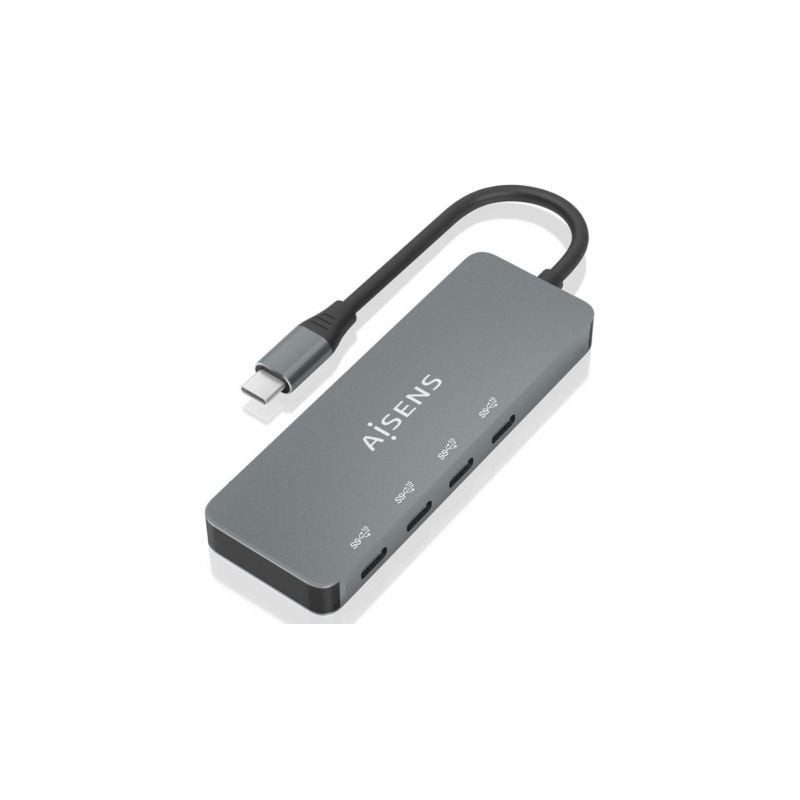 Hub USB Tipo-C Aisens A109-0695- 4xUSB Tipo-C- Gris