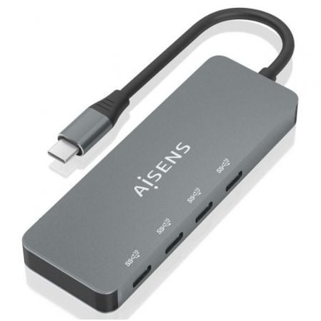 Hub USB Tipo-C Aisens A109-0695- 4xUSB Tipo-C- Gris