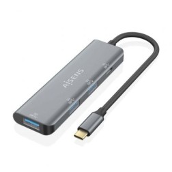 Hub USB Tipo-C Aisens A109-0762- 3xUSB- 1xUSB Tipo-C- Gris