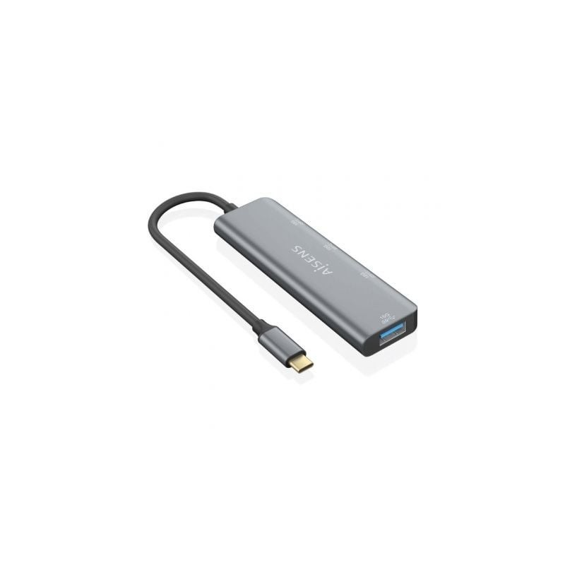 Hub USB Tipo-C Aisens A109-0764- 3xUSB- 1xUSB Tipo-C- Gris