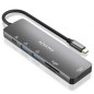 Docking USB Tipo-C Aisens ASUC-6P016-GR- 1xHDMI- 2xUSB- 1xLector Tarjetas- 1xUSB Tipo-C PD- Gris