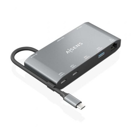 Docking USB Tipo-C Aisens ASUC-8P010-GR- 1xHDMI- 1xVGA- 2xUSB- 1xRJ45- 2xUSB Tipo-C- 1xUSB Tipo-C PD- Gris