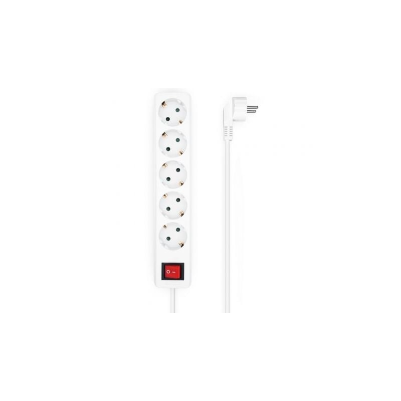 Regleta con Interruptor Aisens A154-0651- 5 Tomas de Corriente- Cable 1-4m- Blanco