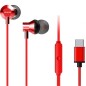 Auriculares Intrauditivos Aiwa ESTM-50USB-C-RD- con Micrófono- USB Tipo-C- Rojo