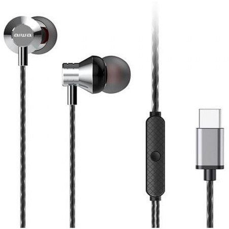 Auriculares Intrauditivos Aiwa ESTM-50USB-C-SL- con Micrófono- USB Tipo-C- Plata