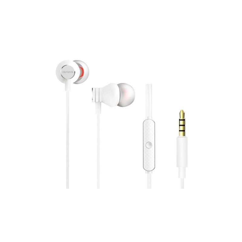 Auriculares Intrauditivos Aiwa ESTM-50WT- con Micrófono- Jack 3-5- Blancos