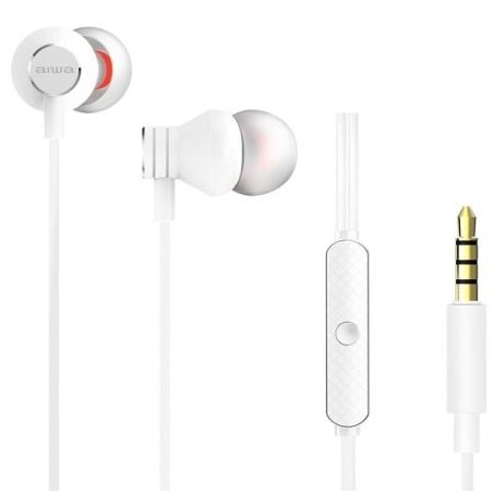 Auriculares Intrauditivos Aiwa ESTM-50WT- con Micrófono- Jack 3-5- Blancos