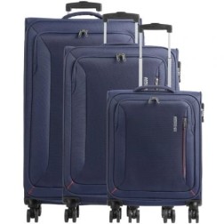 Set de 3 Maletas de Cabina American Tourister Sea Seeker Hyperspeed- 46cm - 43cm - 40cm- 4 Ruedas- Marino Combate