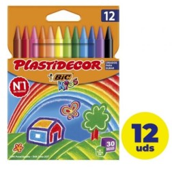 Caja de Ceras Plásticas Bic Kids Plastidecor 8757704- 12 unidades