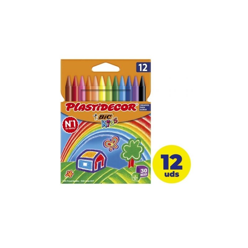 Caja de Ceras Plásticas Bic Kids Plastidecor 8757704- 12 unidades