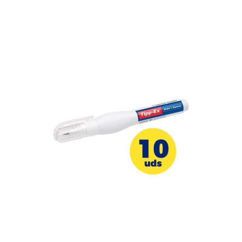 Caja de Correctores de Escritura en Lápiz Bic Tipp-Ex Shake'N Sqeeze- 8ml- 10 unidades