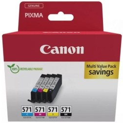 Cartucho de Tinta Original Canon CLI-571 Multipack- Cian- Magenta- Amarillo- Negro