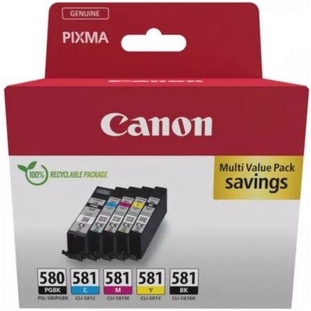 Cartucho de Tinta Original Canon PGI-580 PB + CLI-581Multipack- Cian- Magenta- Amarillo- Negro