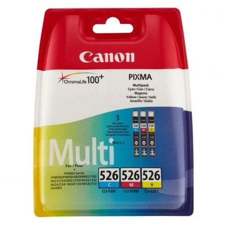 Cartucho de Tinta Original Canon CLI-526 Multipack- Cian- Magenta- Amarillo