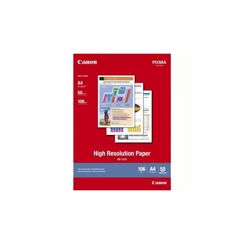 Papel para Impresora de Inyección de Tinta Canon HR-101N- 21 x 29-7cm- 106g- 50 Hojas