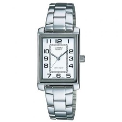 Reloj Analógico Casio Collection Women LTP-1234PD-7BEG- 32mm- Plata y Blanco