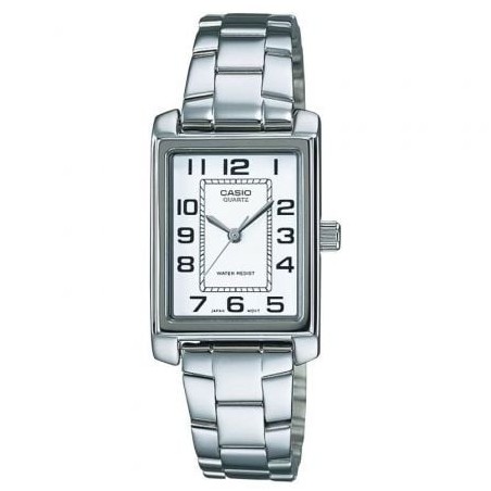 Reloj Analógico Casio Collection Women LTP-1234PD-7BEG- 32mm- Plata y Blanco