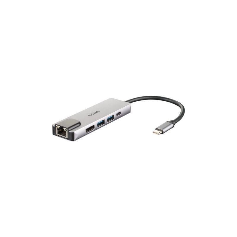 Docking USB Tipo-C D-Link DUB-M520- 2xUSB- 1xUSB Tipo-C- 1xHDMI- 1xRJ45- 1xThunderbolt- Gris