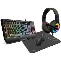 Pack Gaming Krom kenya- Teclado RGB + Ratón Óptico + Alfombrilla + Auriculares