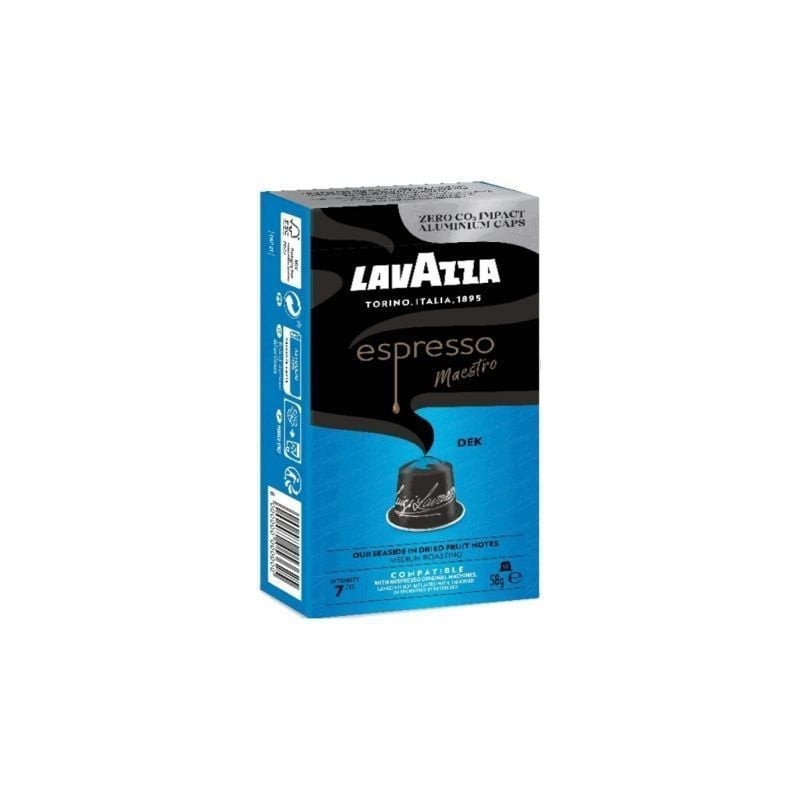 Cápsula Lavazza Espresso Maestro Dek Descafeinado para cafeteras Nespresso- Caja de 10