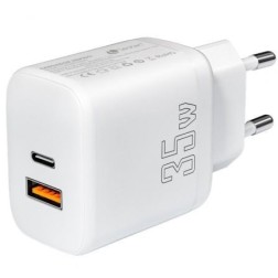 CARGADOR LEOTEC 35W 1 USB C PD+1 USB A NEGRO COMPATIBLE CON APPLE Y SAMSUNG