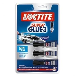 Pegamento en Tubo Loctite Super Glue-3 Mini Trio- 3 x 1g