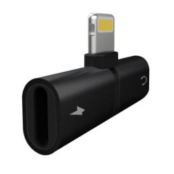 Splitter Carga y Música Myway Lightning Macho - USB Macho- Negro