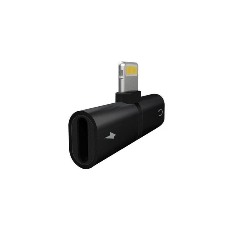 Splitter Carga y Música Myway Lightning Macho - USB Macho- Negro