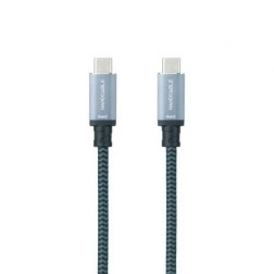 Cable USB 3-2 Nanocable 10-01-4103-COMB- USB Tipo-C Macho - USB Tipo-C Macho- Hasta 100W- 20Gbps- 3m- Gris y Negro