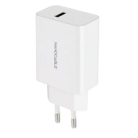 Cargador de Pared Nanocable 10-10-2003- 1xUSB- 2-1A- Blanco